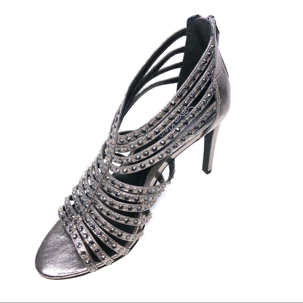 CALVIN KLEIN CRYSTAL SANDAL HEELS